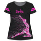 Black and hot pink gymnast girls blouse with name - Wimziy&Co.
