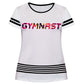 Gymnast Stripe White Black Short Sleeve Girls Tee Shirt - Wimziy&Co.