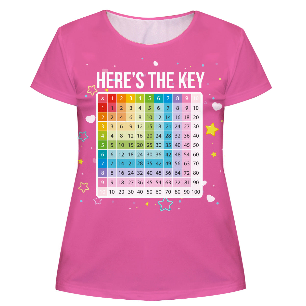 Here´s The Key Math Pink Short Sleeve Girls Tee Shirt - Wimziy&Co.
