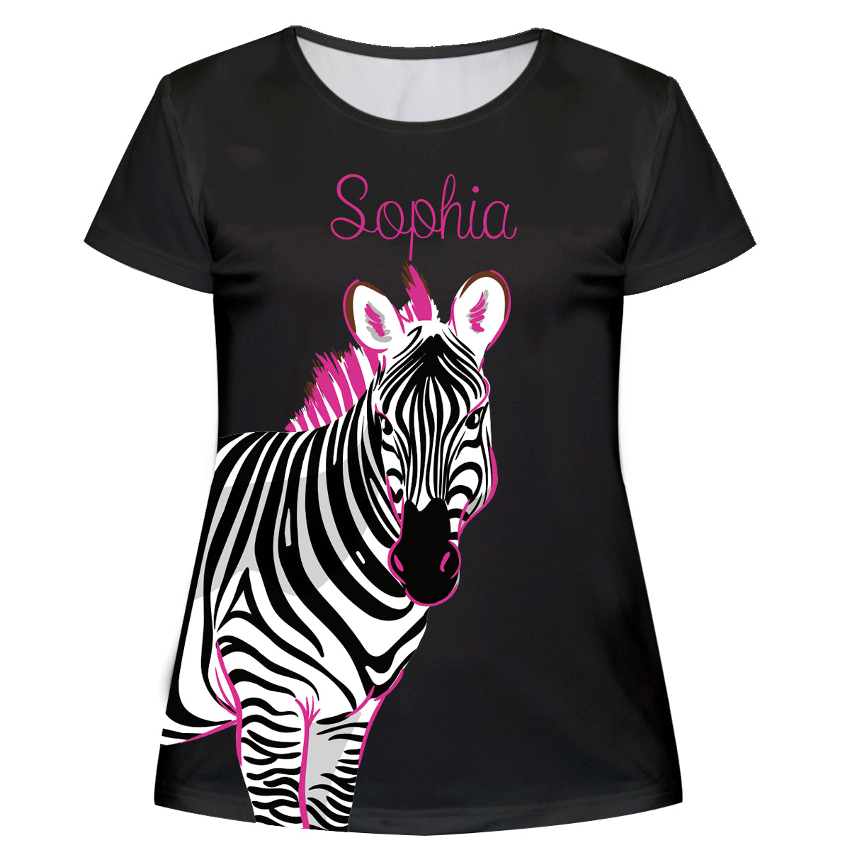 Zebra Name Black Short Sleeve Tee Shirt - Wimziy&Co.