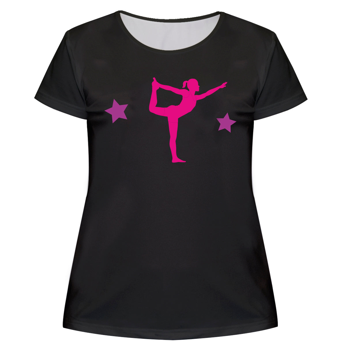 Black and pink gymnast silhouette girls blouse with name - Wimziy&Co.
