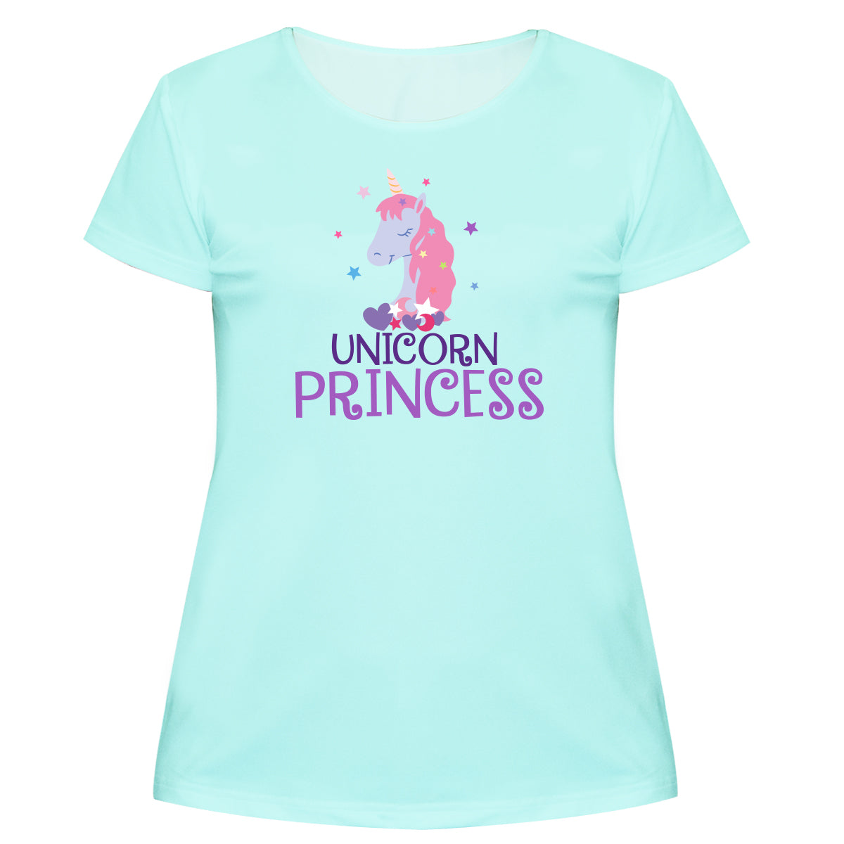 Unicorn Princess Mint Short Sleeve Girls Tee Shirt - Wimziy&Co.