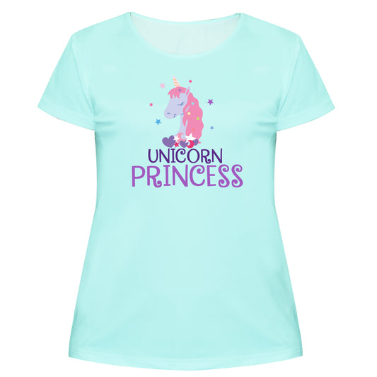 Unicorn Princess Mint Short Sleeve Girls Tee Shirt - Wimziy&Co.