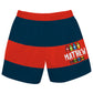 Crayons Name Stripe Navy and Red Boys Pull On Short - Wimziy&Co.