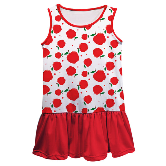 Apple Print White And Red Lily Dress - Wimziy&Co.