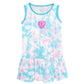 Tie Dye Monogram Turquoise and Pink Sleeveless Lily Dress - Wimziy&Co.