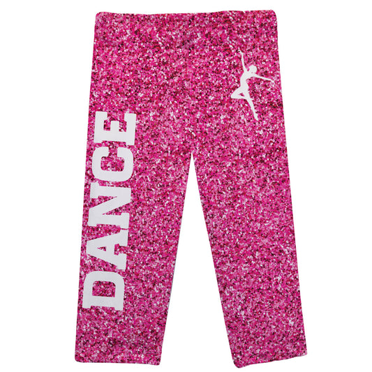 Hot pink glitter and white girls dance leggings - Wimziy&Co.