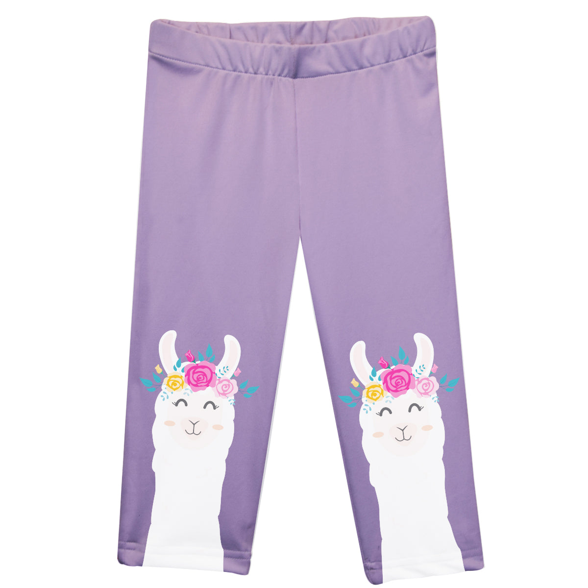 Purple and white llamas girls capri leggings - Wimziy&Co.