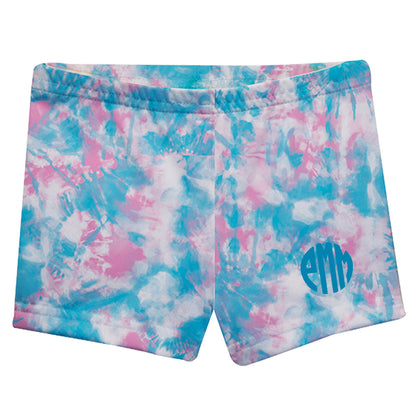 Tie Dye Monogram Turquoise and Pink Shorties - Wimziy&Co.