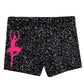 Black glitter girls dance shorts with monogram - Wimziy&Co.