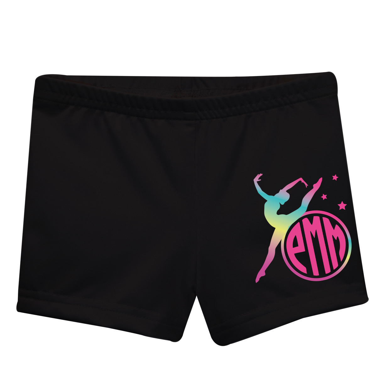 Gymnast Silhouette and Monogram Black Shorties - Wimziy&Co.