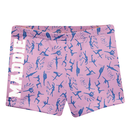Gymnastic Silhouette Name Pink Shorties - Wimziy&Co.