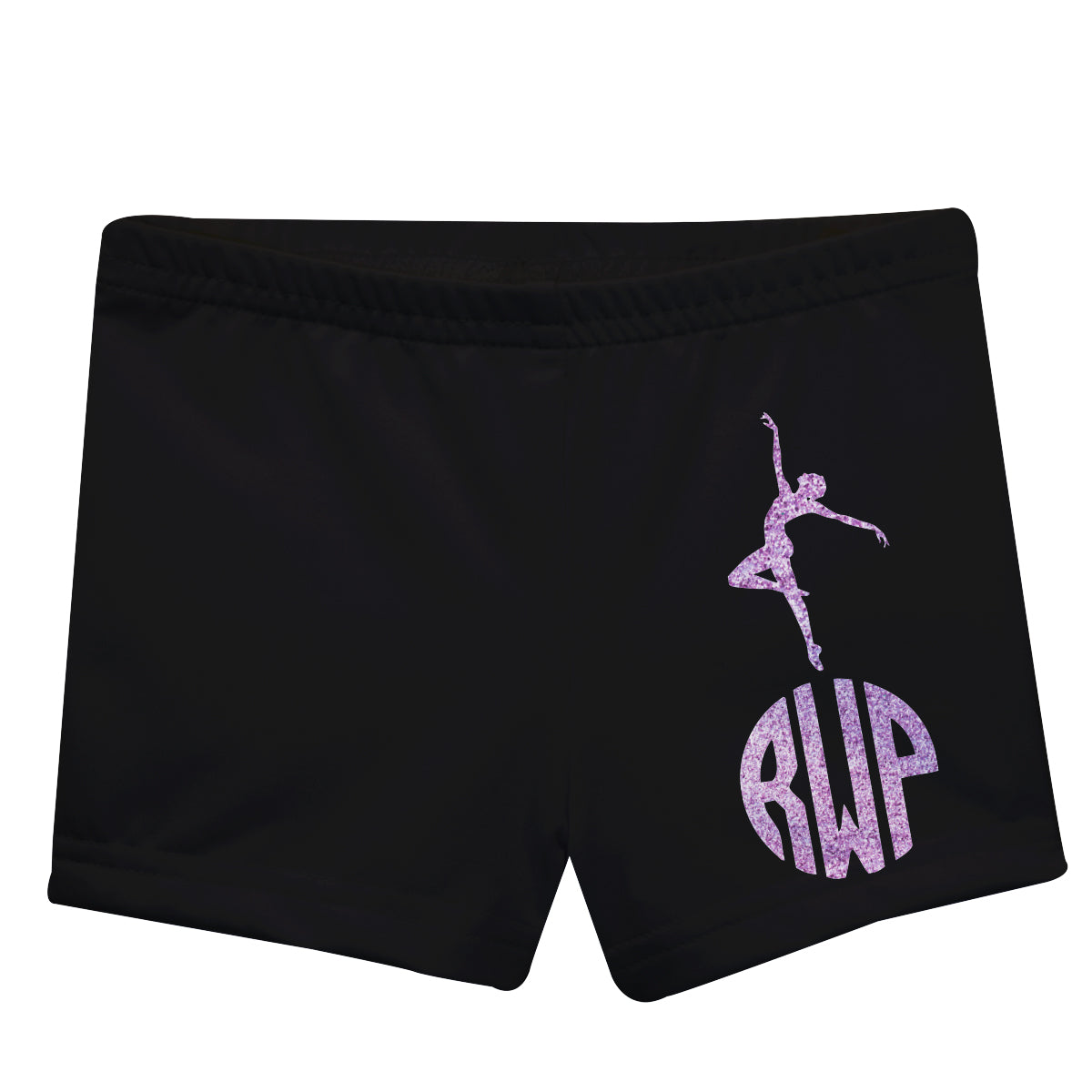 Black and purple gymnast shorts with monogram - Wimziy&Co.