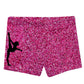 Hot pink glitter gymnast shorts with monogram - Wimziy&Co.