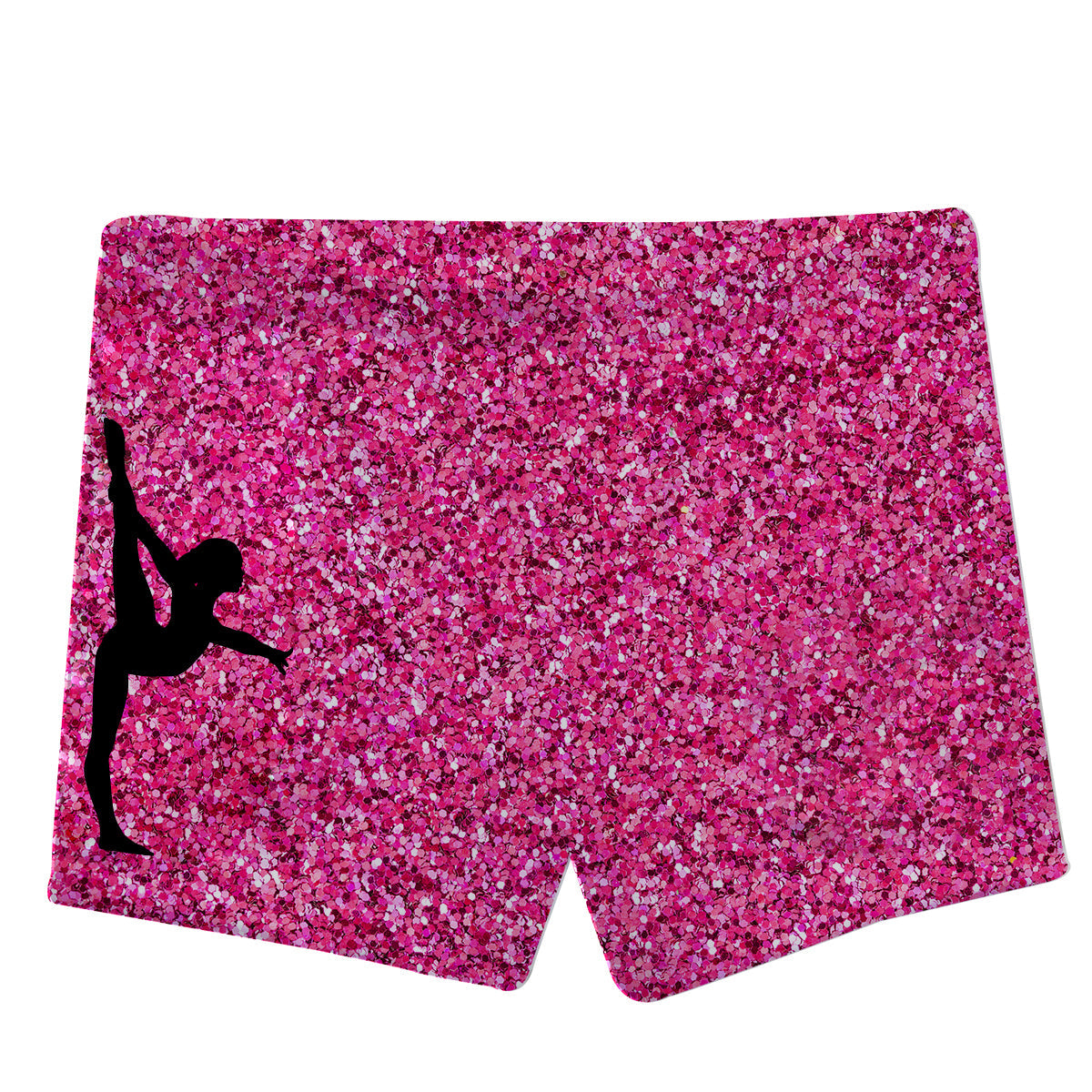 Hot pink glitter gymnast shorts with monogram - Wimziy&Co.