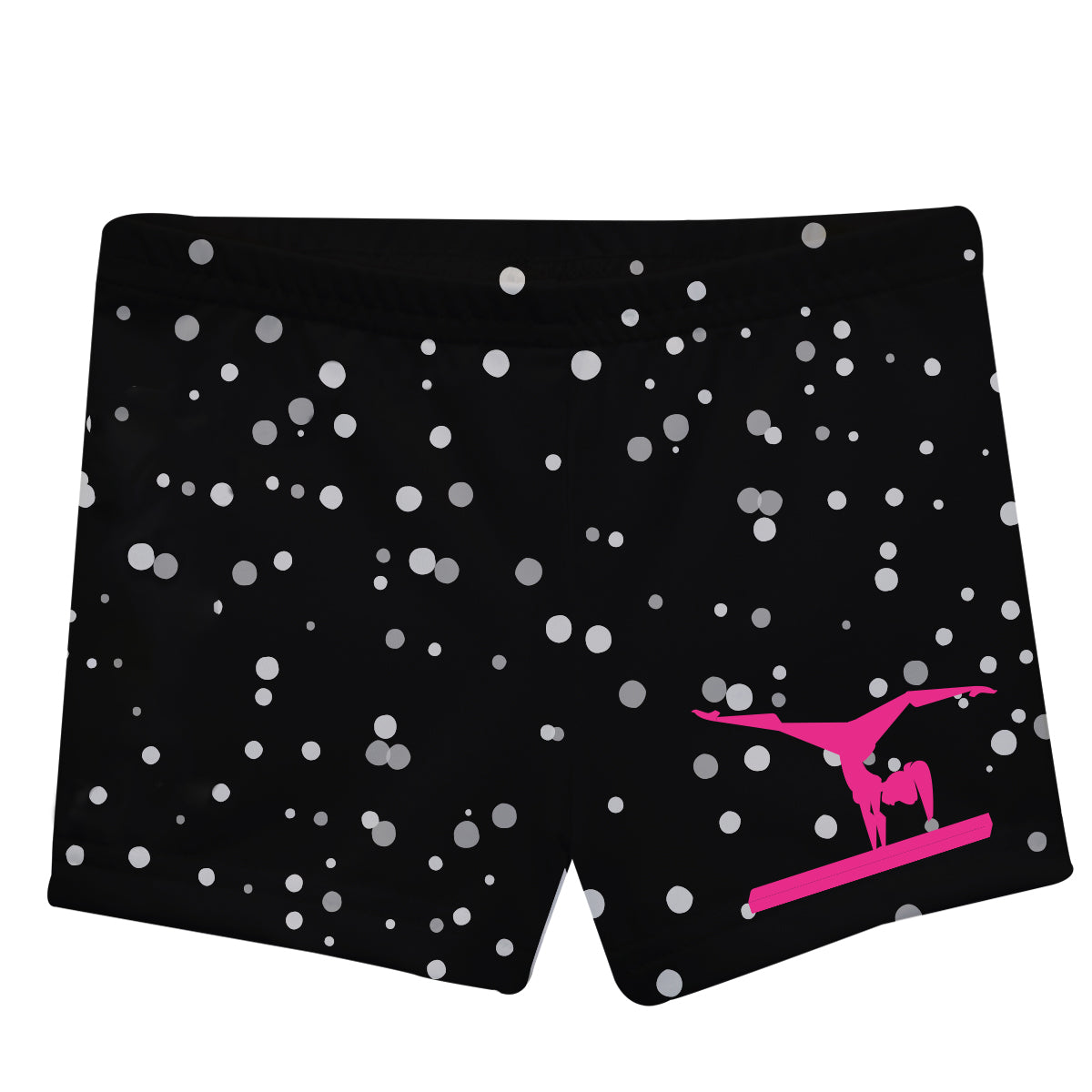 Black and hot pink gymnast shorts with name - Wimziy&Co.