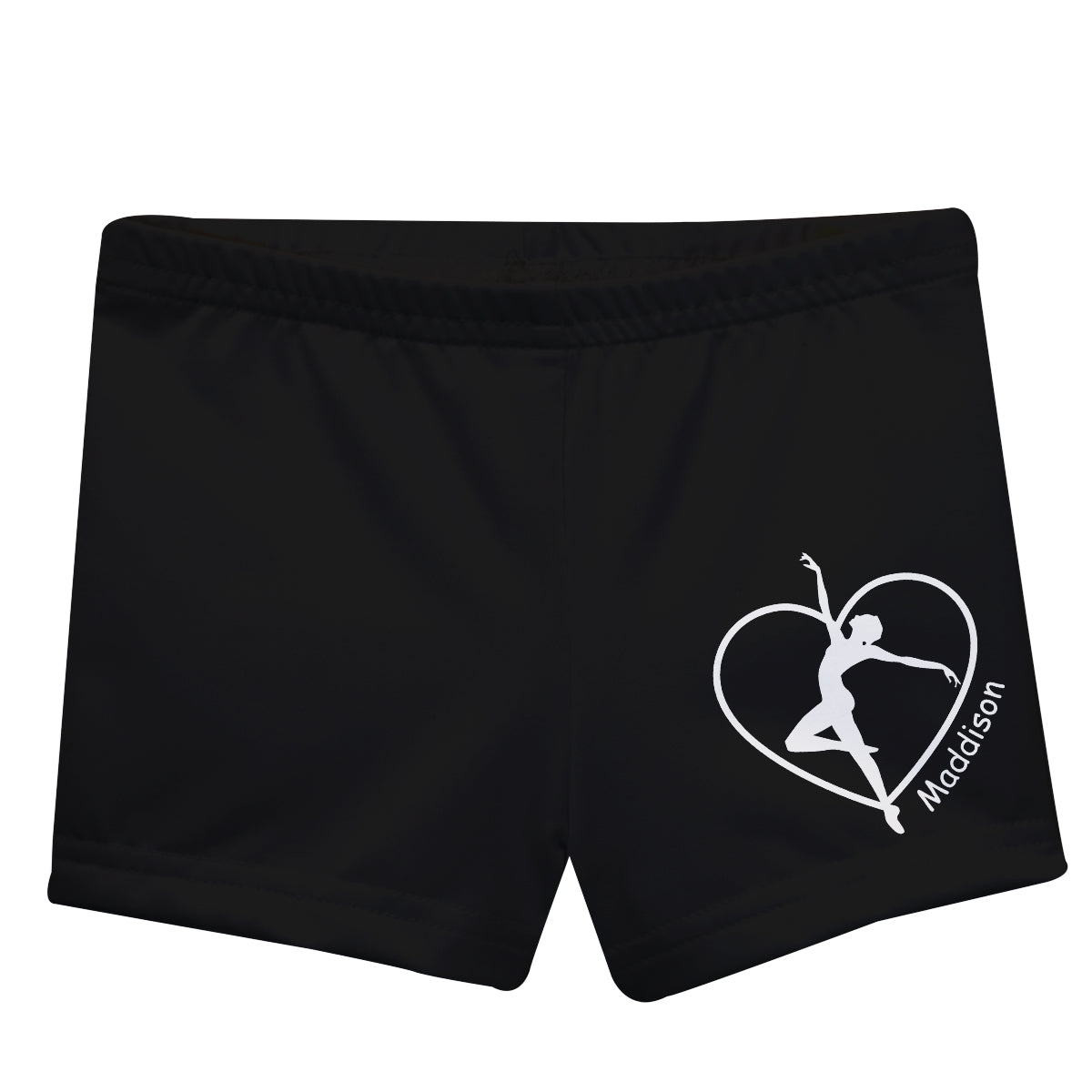 Black and white gymnast shorts with name - Wimziy&Co.