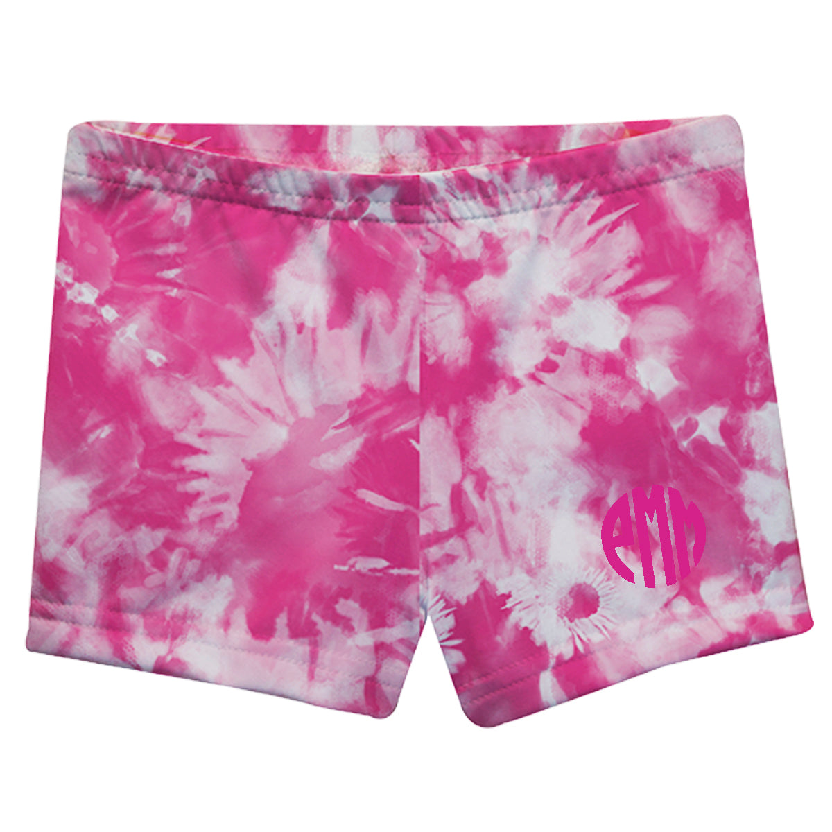 Tie Dye Print Monogram Pink and White Shorties - Wimziy&Co.
