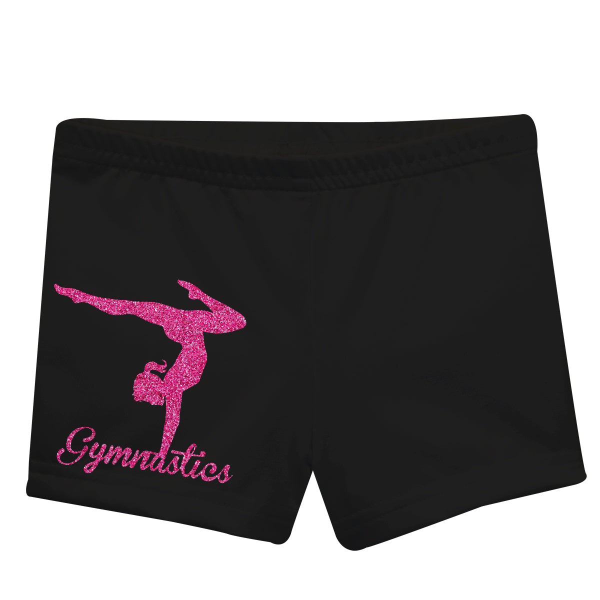 Black and hot pink glitter gymnast shorts - Wimziy&Co.