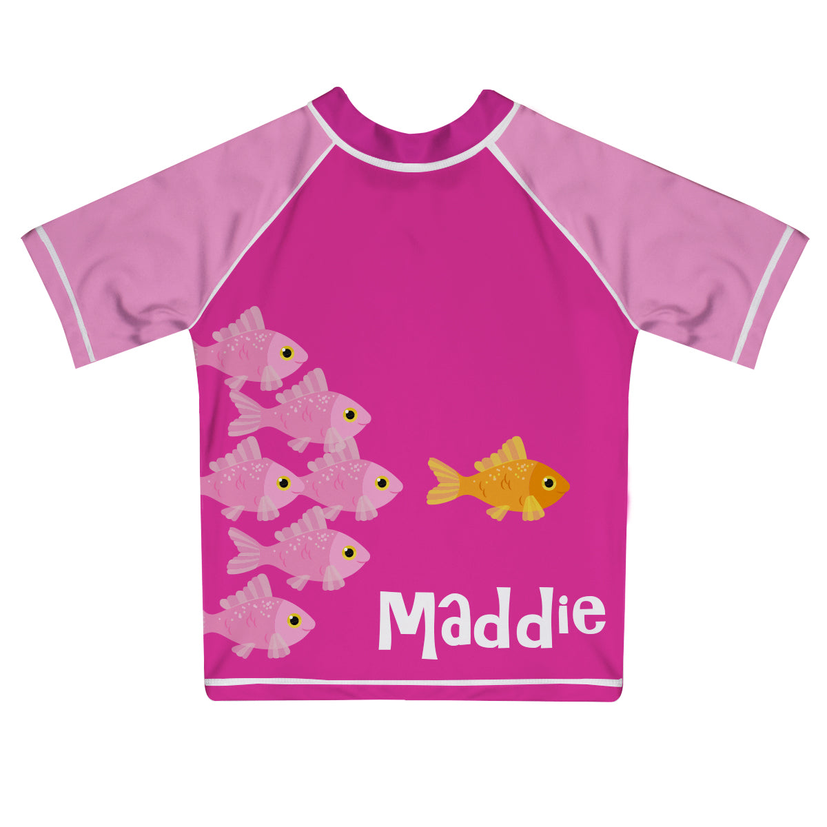 Fishes Name Pink Short Sleeve Rash Guard - Wimziy&Co.