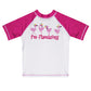 I´M Flamazing White and Hot Pink Short Sleeve Rash Guard - Wimziy&Co.