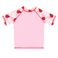 Ladybugs Personalized Name Pink Short Sleeve Rash Guard - Wimziy&Co.