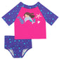 Mermaid Name Pink and Purple 2pc Short Sleeve Rash Guard - Wimziy&Co.
