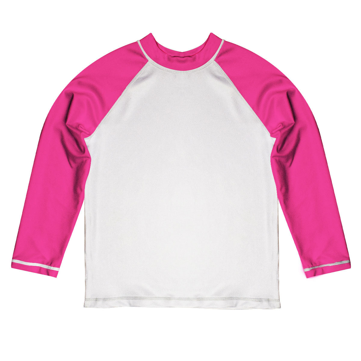Monogram White and Hot Pink Long Sleeve Rash Guard - Wimziy&Co.
