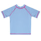 Monogram Light Blue Short Sleeve Rash Guard - Wimziy&Co.