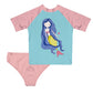 Mermaid Name Aqua And Pink 2pc Short Sleeve Rash Guard - Wimziy&Co.