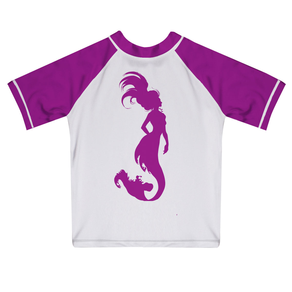 Mermaid Name White and Purple Short Sleeve Rash Guard - Wimziy&Co.