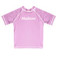Name Pink Short Sleeve Rash Guard - Wimziy&Co.