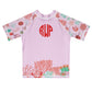 Summer Monogram Pink Short Sleeve Rash Guard - Wimziy&Co.