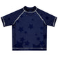 Stars Print Name Navy Short Sleeve Rash Guard - Wimziy&Co.
