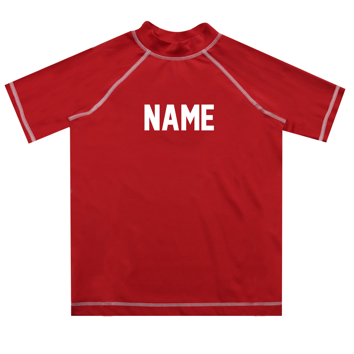 Name Red Short Sleeve Rash Guard - Wimziy&Co.