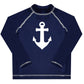Anchor Monogram Navy Long Sleeve Rash Guard - Wimziy&Co.
