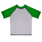 Monogram White and Green Short Sleeve Boys Rash guard - Wimziy&Co.