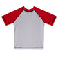 Monogram White and Red Short Sleeve Rash Guard - Wimziy&Co.