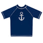Nautical Name Navy Short Sleeve Rash Guard - Wimziy&Co.
