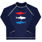 Sharks Navy Long Sleeve Rash Guard - Wimziy&Co.
