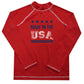 Made in the USA Name Red Long Sleeve Boys Rash Guard - Wimziy&Co.