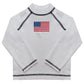USA Flag White Long Sleeve Rash Guard - Wimziy&Co.