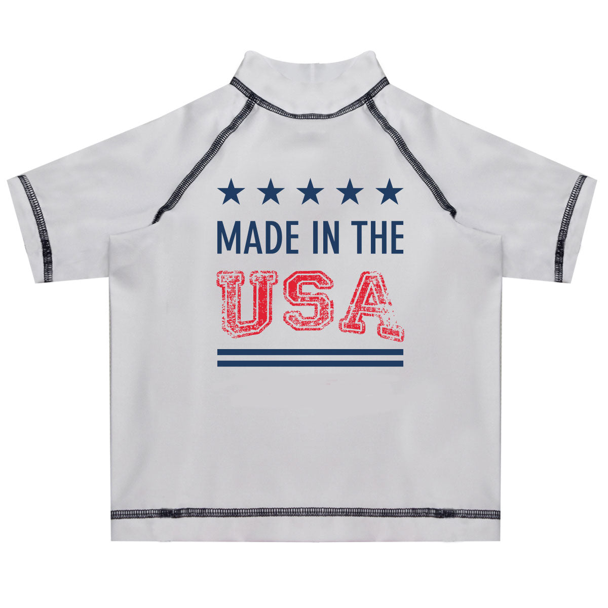 Made In The USA Name White Short Sleeve Rash Guard - Wimziy&Co.
