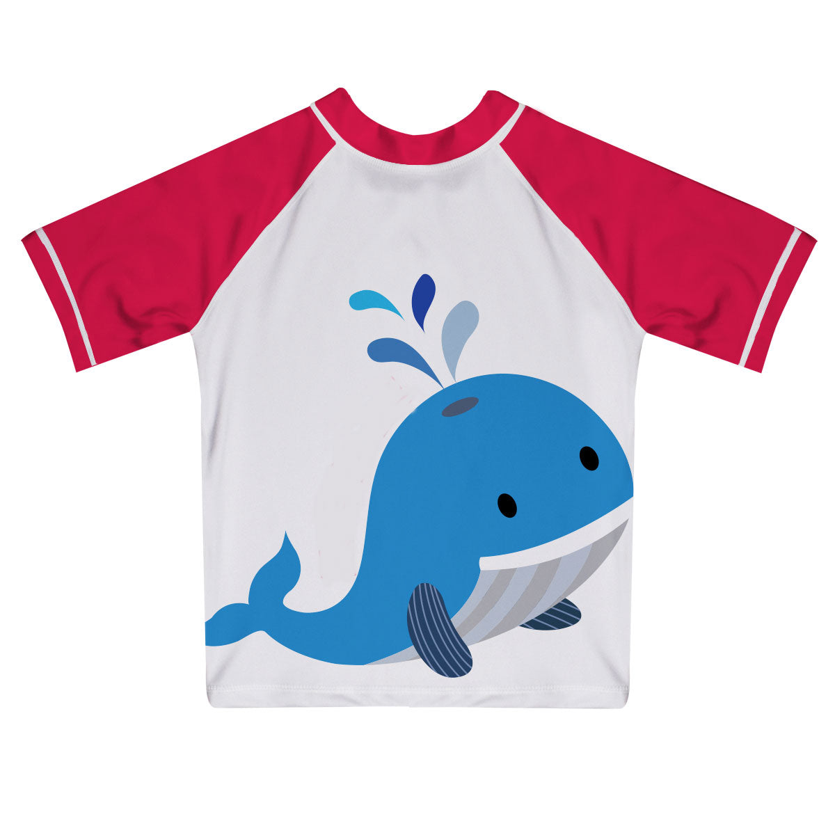 Whale Name White and Red Short Sleeve Rash Guard - Wimziy&Co.