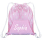 Ballerina Print Name Light Pink Fleece Gym Bag With Kangaroo Pocket - Wimziy&Co.