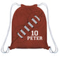 Football Name and Number Brown Gym Bag - Wimziy&Co.
