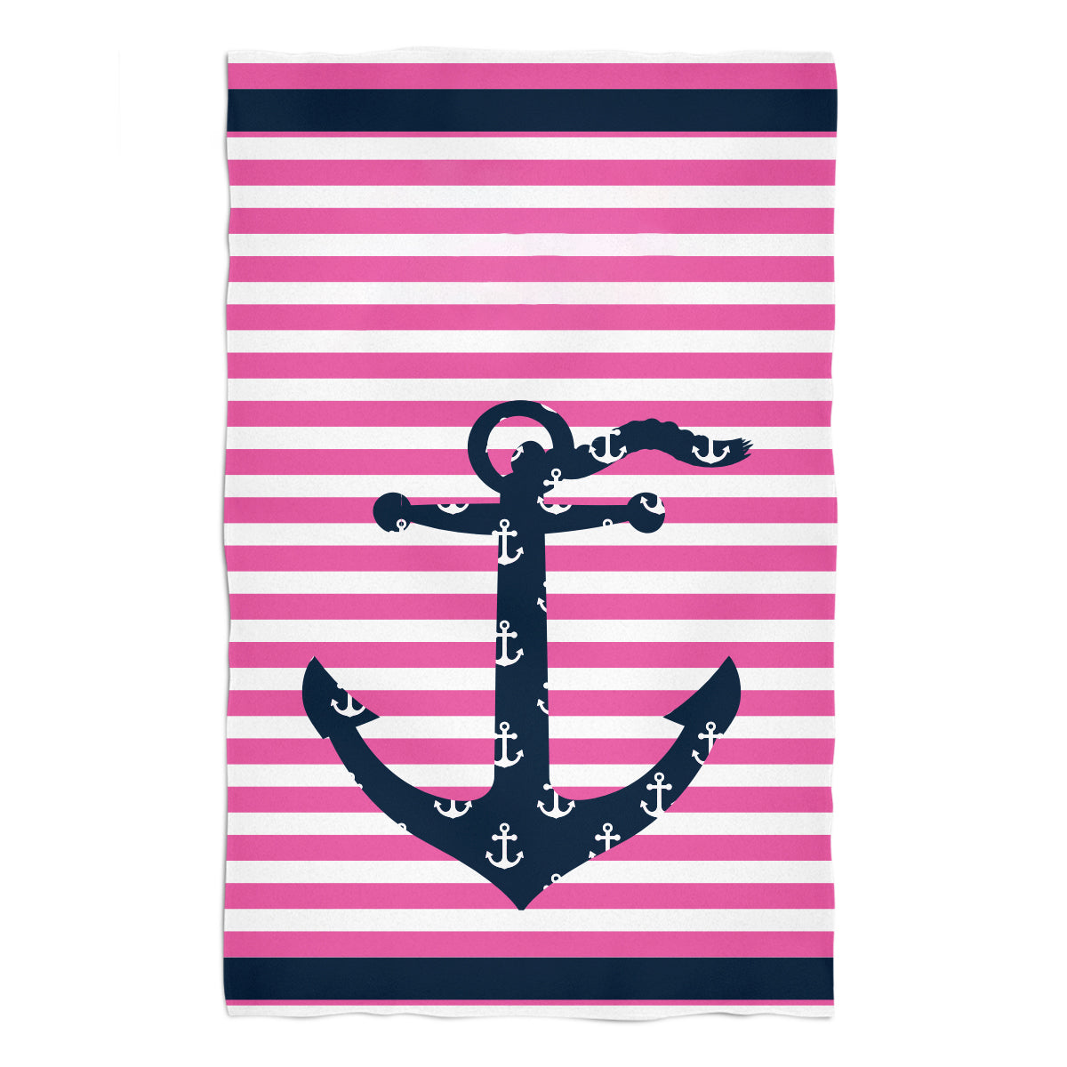 Anchor Name Pink and White Stripes Towel - Wimziy&Co.
