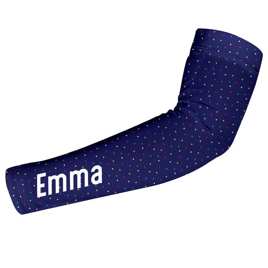 Name Blue Polka Dots Arm Sleeves - Pair - Wimziy&Co.