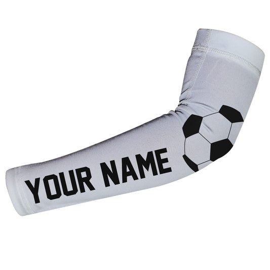 Soccer Ball Name White Arm Sleeves-Pair - Wimziy&Co.