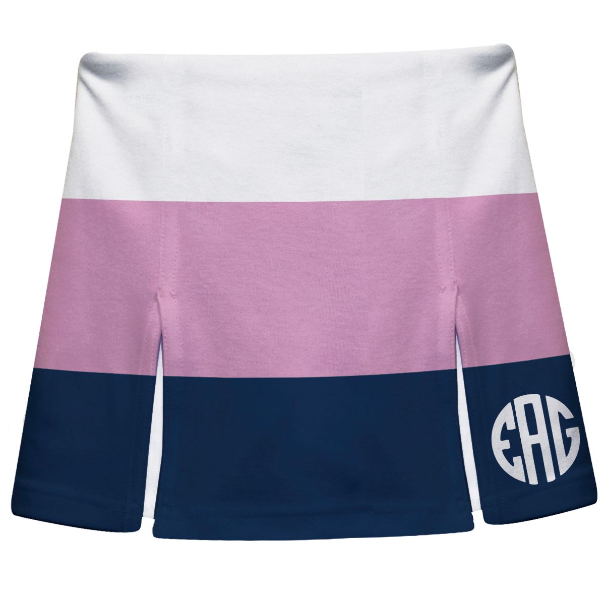Monogram White Pink and Navy Stripes Skort - Wimziy&Co.